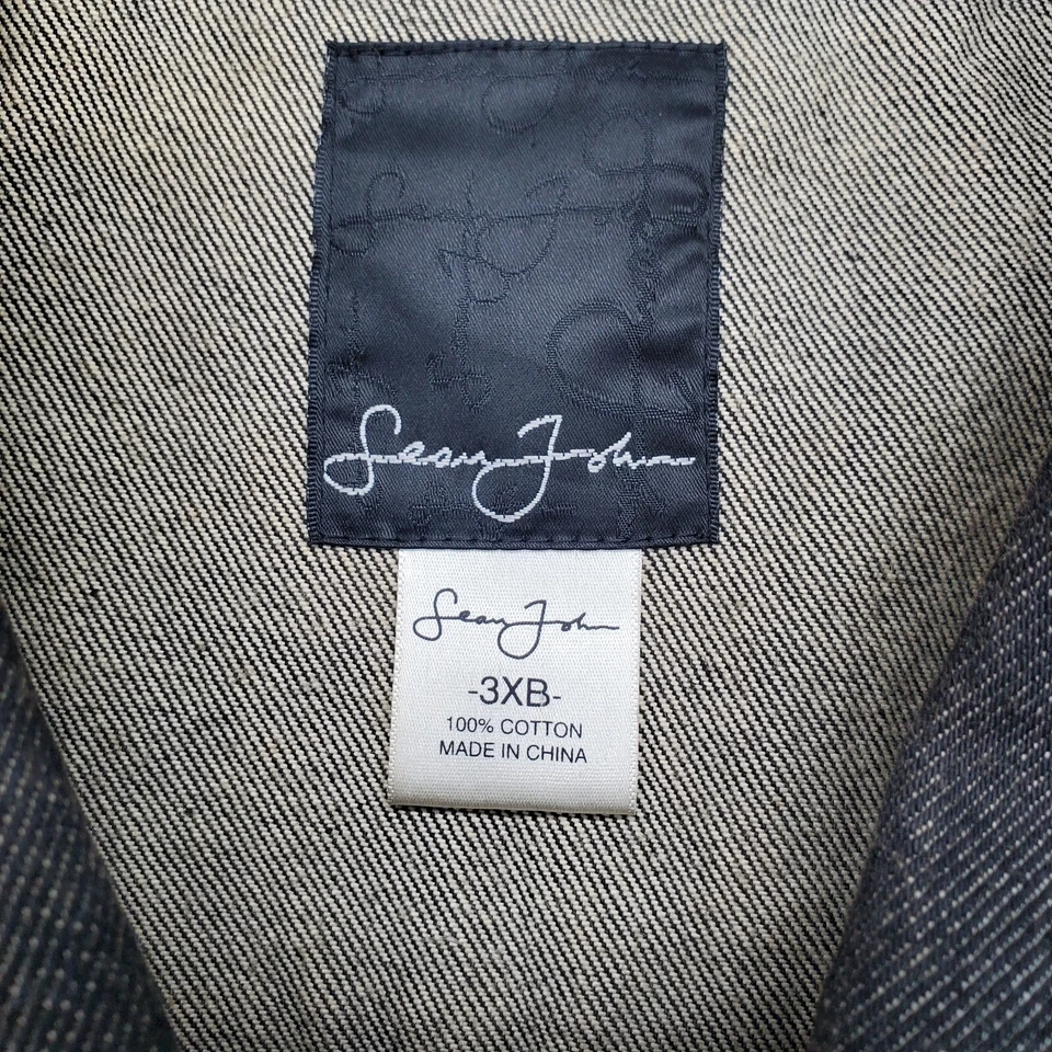 Sean John Jacket Mens 3XB Multi Denim Casual Long Sleeve Collared Button Front - Image 3 of 4