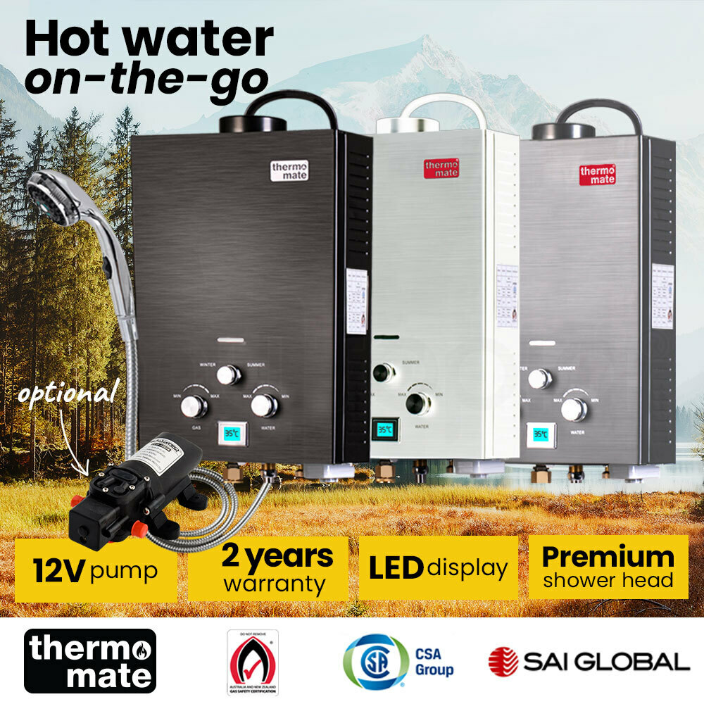 Thermomate Outdoor Water Heater Gas Camping Portable Tankless Shower Hot  Pump | eBay