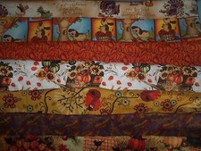 THANKSGIVING fall HARVEST pumpkin crow Cotton FABRIC U-Pick See INFO 1/2 yd BTHY