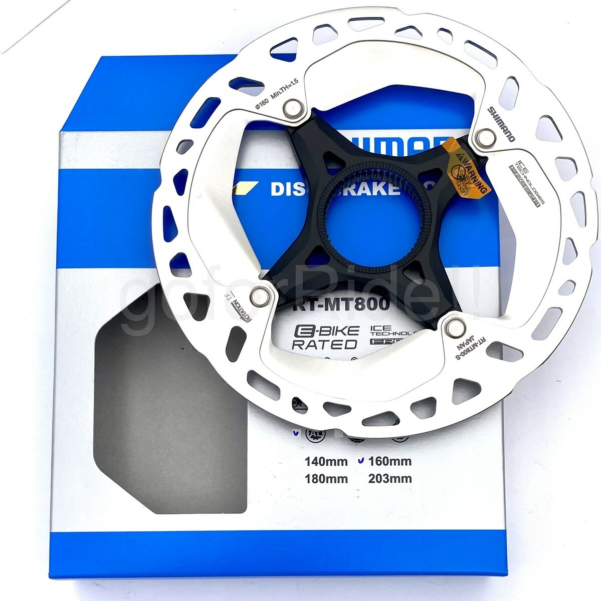 Shimano RT-MT800 CenterLock Disc Brake Rotor - 140mm Or 160mm With