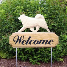 Samoyed Wood Welcome Outdoor Sign