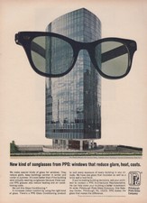 1966 Ppg New Kind Of Sunglasses Windows That Reduce Glare Vintage Print Ad