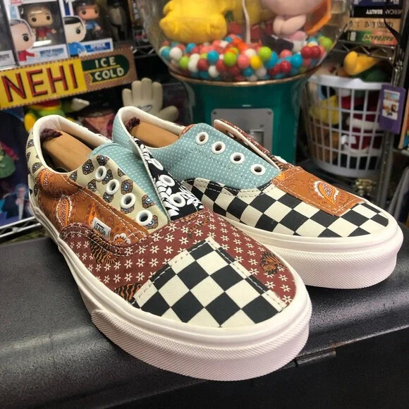 Vans Tiger Patchwork Checkered Flowers Knit Colla… - image 1