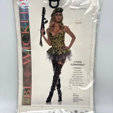 New Be Wicked 3 Pc Commando Sexy Costume - Size M/L