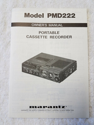 Brand New Marantz PMD222 Owners Manuals 