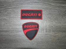 (2) Ducati Motorcycle Red & Black Embroidered Iron On Patches