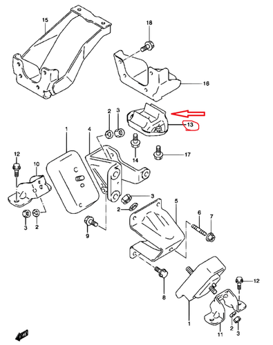Genuine Suzuki Jimny Rear Engine Transfer Gear Box Mount Bracket - Picture 2 of 2