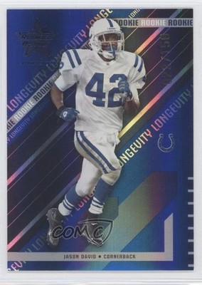 2004 Leaf Rookies & Stars Longevity Rookie Sapphire /150 Jason David #141 RC h3a