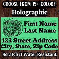 50 RETURN ADDRESS MAILING LABELS 2.25" 1.25 ENVELOPE STICKERS SUN MOON INVITE