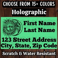 50 RETURN ADDRESS MAILING LABELS 2.25"×1.25 ENVELOPE STICKERS SUN MOON INVITE