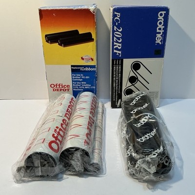 1 Brother PC-202RF And 2 Office Depot PC-202RF Replacement Fax Ribbons Sealed