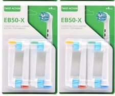 Replacement Brush Heads for Electric Toothbrush EB50-X  2 Packs of 4 = 8