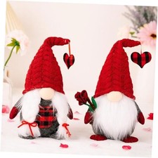 Valentine's Day Gnome Decor 2 Pack Handmade Plush Swedish Tomte Gnomes for