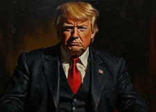 Donald  Trump American Flag AI Generated Photo MAGA President, USA 8X10 Print