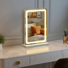 DUMOS LED Vanity Makeup Mirror w/ Dimmable 3 Color Lights & USB Charging Port