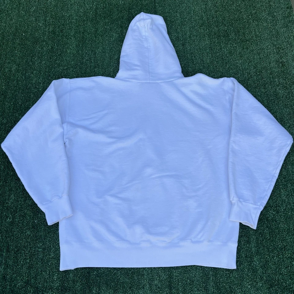 VTG Hanes Ultimate Blank Hoodie Men Medium White Boxy Blank Skater Essential Y2K - Image 4 of 4