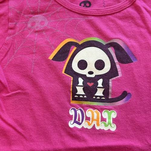 Vintage Y2K Girls Skelanimals Pink T Shirt “Dax” Girls Size 6/6X 100% Cotton - Picture 2 of 5