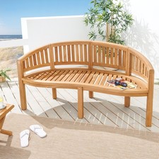Massive Gartenbank XXL EMPIRE TEAK 150cm natur Teakholz Terrassenbank Holzbank