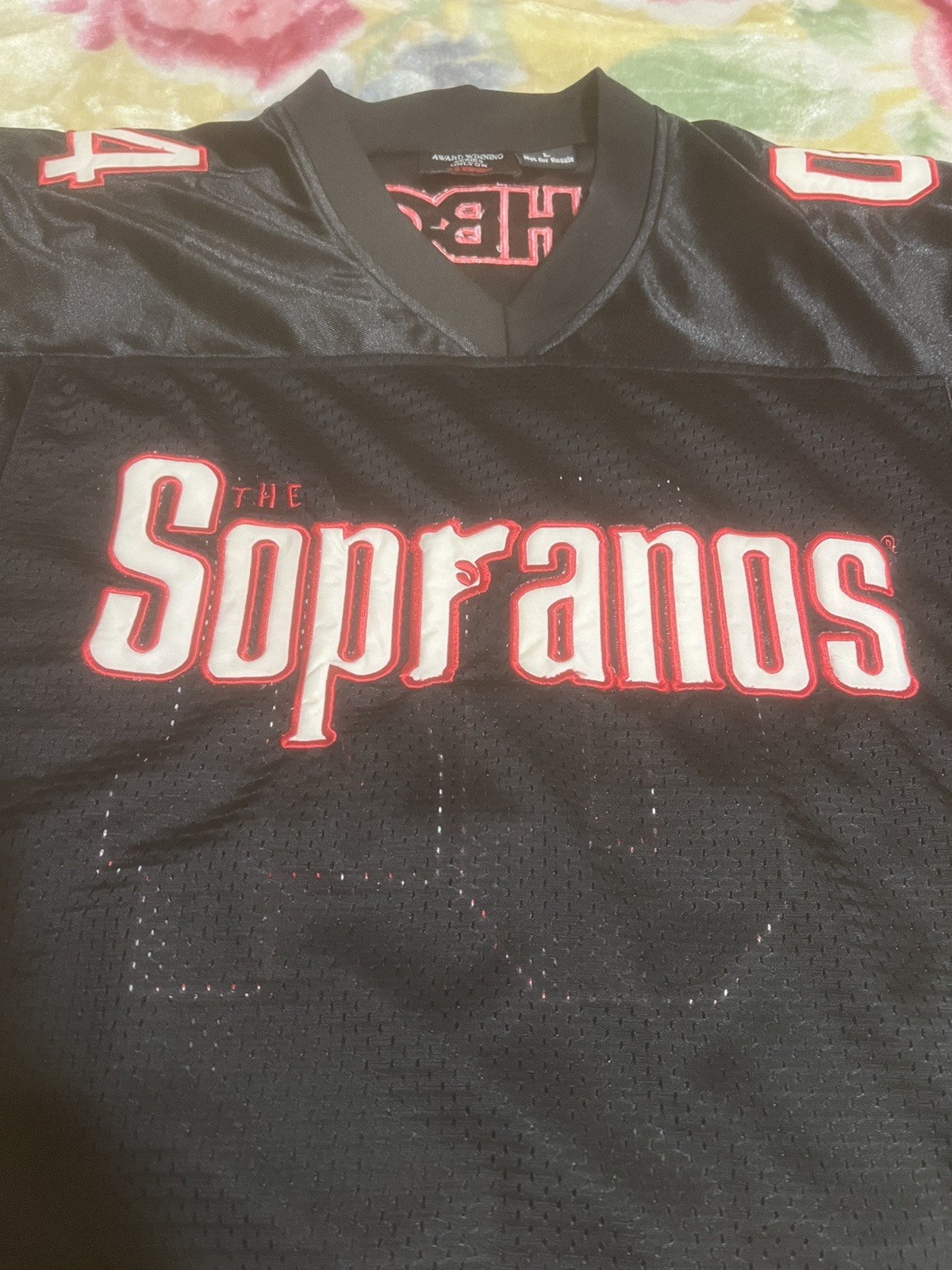 The Sopranos Vintage Football Jersey HBO Size Large Black image 6