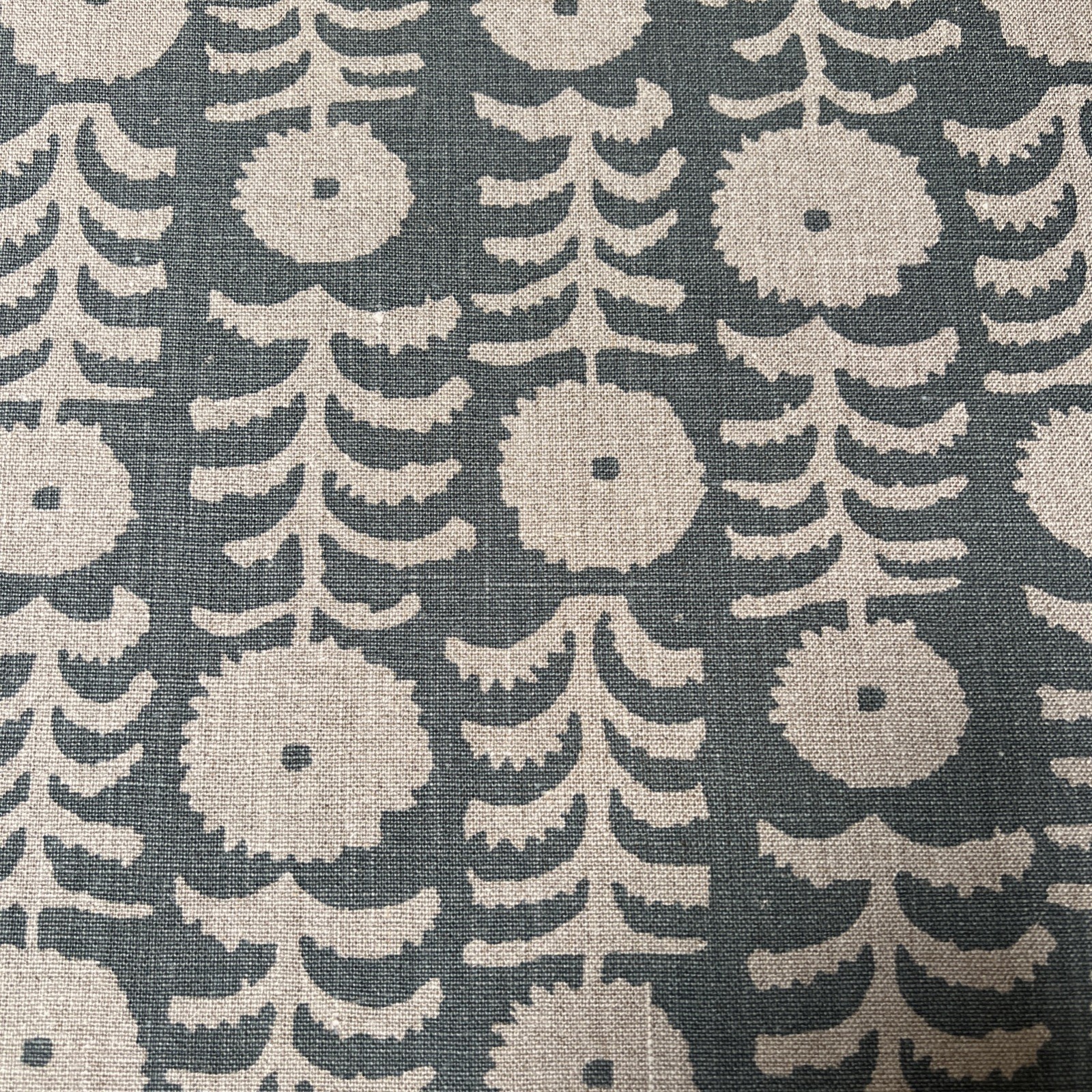 Penny Morrison Killi Fabric Blue Duck Egg On Natural 6 Yd Avail. Sold Bty