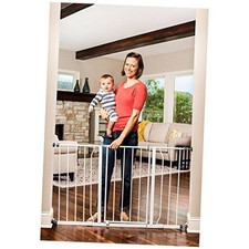 Easy Open 47-Inch Super Wide Walk Thru Baby Gate, Bonus Kit, Metal Gate