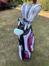 FULL RIGHT HAND LADIES GOLF SET / WILSON / ADAMS / TAYLORMADE WITH CART BAG.