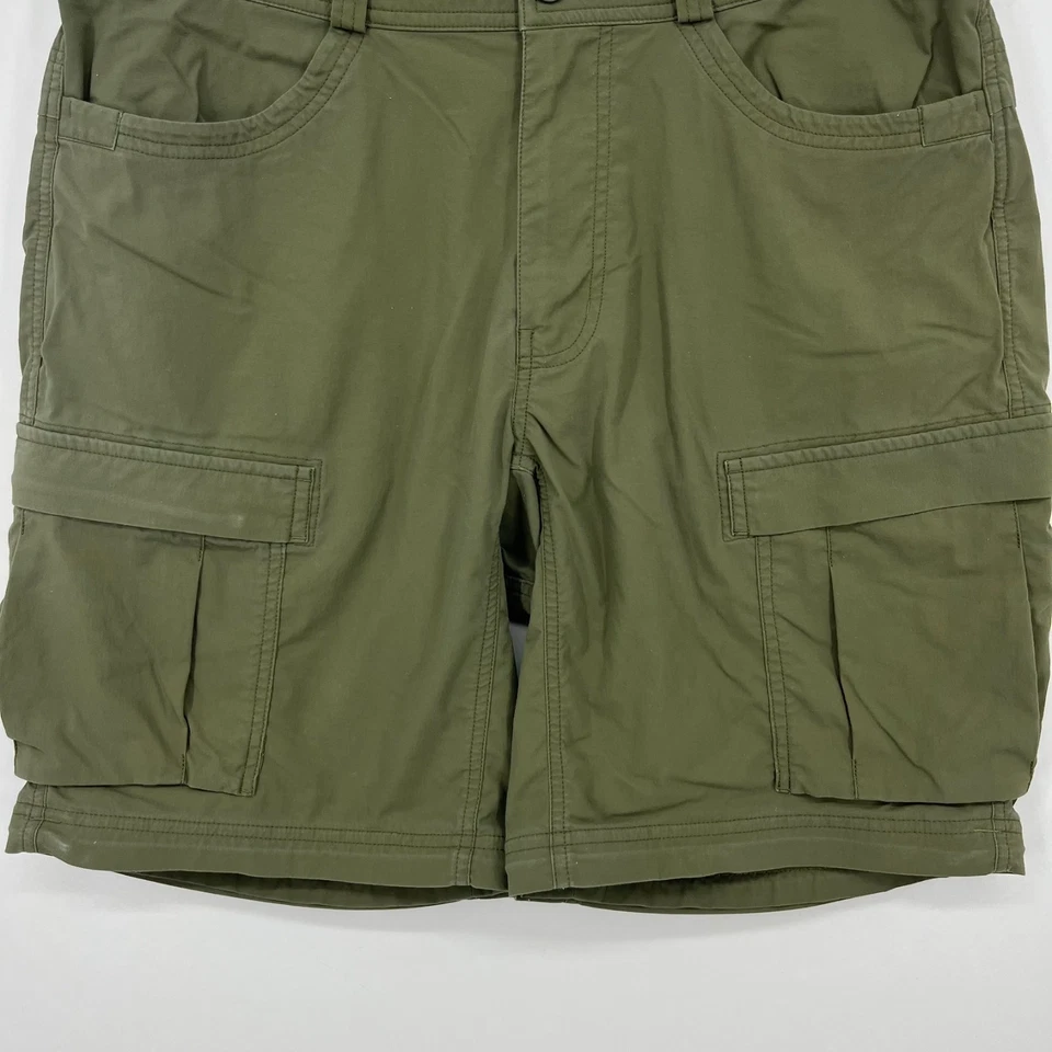 Мужские шорты REI Cargo размер 34 оливково-зеленые плоские спереди однотонные для походов на открытом воздухе - Изображение 3 из 4
