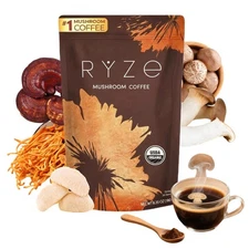 RYZE SUPERFOODS Mushroom Coffee - Digestion & Immunity - 30 servings