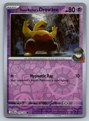 Team Rocket's Drowzee 079/182 Reverse Holo Common - SV10: Destined Rivals - NM