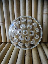 ancien pique fleur rond en verre "plat" sans fond / voir descriptif et photos