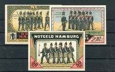Hamburg 3 Scheine Notgeld / Bürgermilitär ...............................2/30196