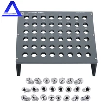 23 Pcs 1/16" to 3/4" R8 Collet Set for Bridgeport with 48 slot R8 Collet Rack