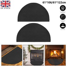 Fireproof Mat Fireplace Hearth Rug Protection Mat Flame Resistant Pad Black UK