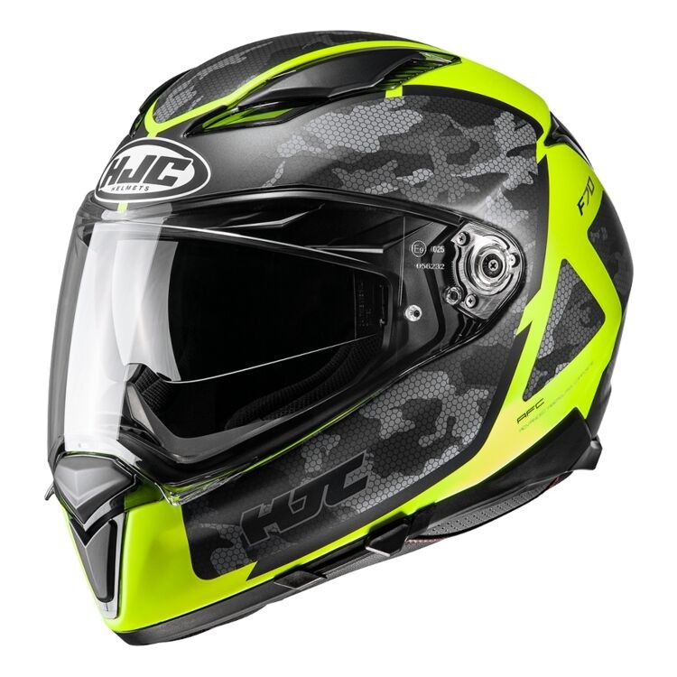 Hjc F70 Katra Helmet (X-Small, Semi-Flat Hi-Viz Yellow (MC-3HSF))