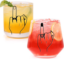 Engagement Gifts for Couple, Ring Finger Wine Whiskey Glass Set,Bride and Groom