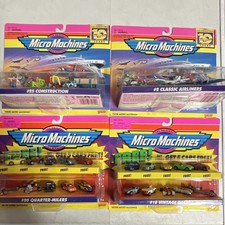 Micro Machines  Unopened Construction ,Airliners, vintage cars, qm lot of 4