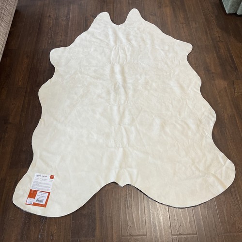 Loloi Faux COWHIDE Grand Canyon Area Rug GC-03 5’x6’6” I Ivory Charcoal Animal - Picture 7 of 10