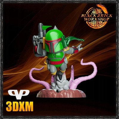 Boba Fett 3D Print Figurine UNPAINTED from 3DXM Chibi /chi bi/SD Style