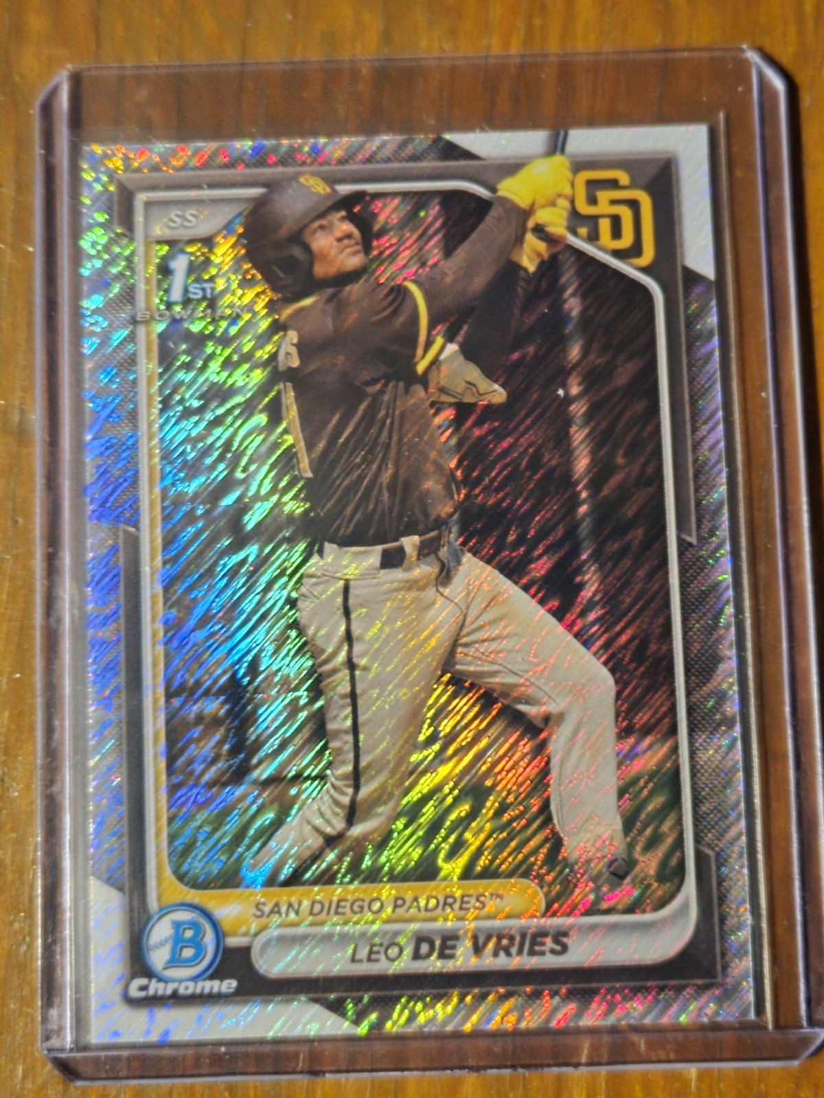 2024 Bowman Chrome - Prospects Leo De Vries #BCP-179 Shimmer Refractor (RC)