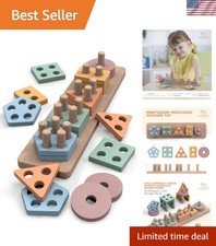 Eco-Friendly Montessori Shape Sorter - Engaging 20-Piece Puzzle for Safe Play