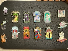 14 Villain Pin LOT Disney Villains Portraits Mystery Complete Set Plus 6 Pins