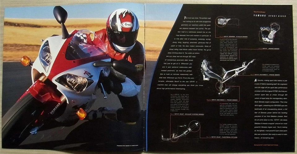 YAMAHA SPORTS BIKES MOTORCYCLES LF USA Sales Brochure 1998 YZF-R1/750R/600R SECA - Image 2 of 4