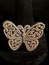 New Solid Sterling Silver Butterfly Ring Size 10