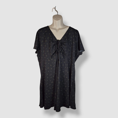 Levi's Women Black Delray V-Neck Short-Sleeve Dress Plus Size 2X