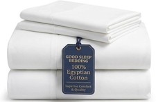 California King Sheets, 4 Piece, 100 Egyptian Cotton Cal King Sheets, Sateen...