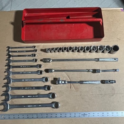THORSEN General Service 28 pc Set Combo Wrench & 1/2'' Drive Socket Ratchet 77