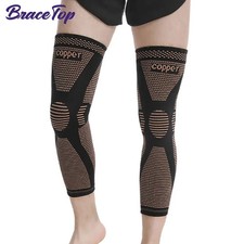 Copper Full Leg Sleeves Long Compression Knee Sleeve for Basketball, Arthritis