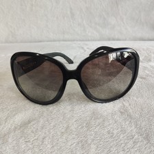 Chanel 5163 Black Denim Sunglasses Oversized Logo Arms Round Authentic Eyewear