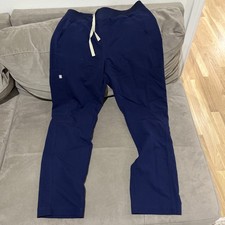 Figs Axim Cargo Scrub Pants Mens Small Short Stretch Waist Bottoms Blue