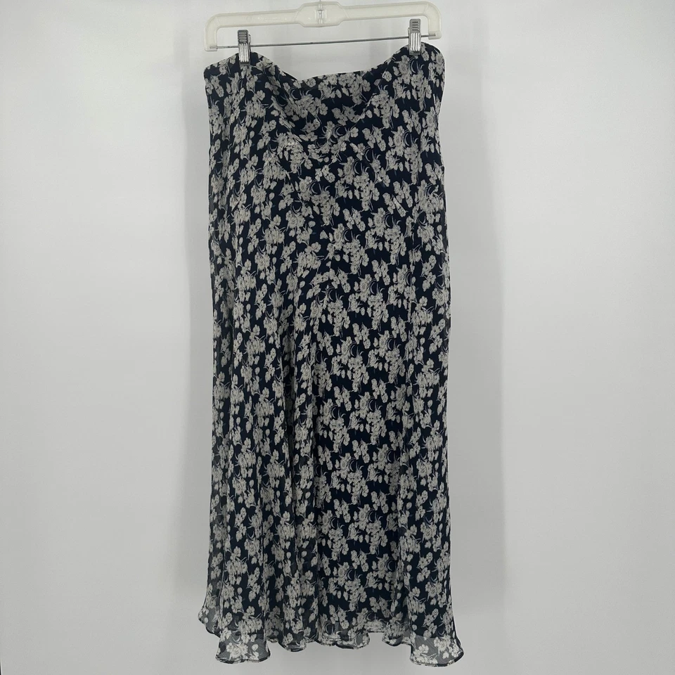 Falda Midi Lauren Ralph Lauren Mujer Seda Cottagecore Talla L Floral Boho Fluida Foto 2 de 4
